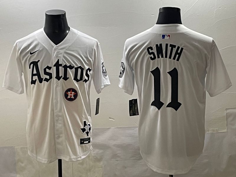 Men 2025 Houston Astros #11 Smith White Five generations Joint Name Nike MLB Jersey style 47